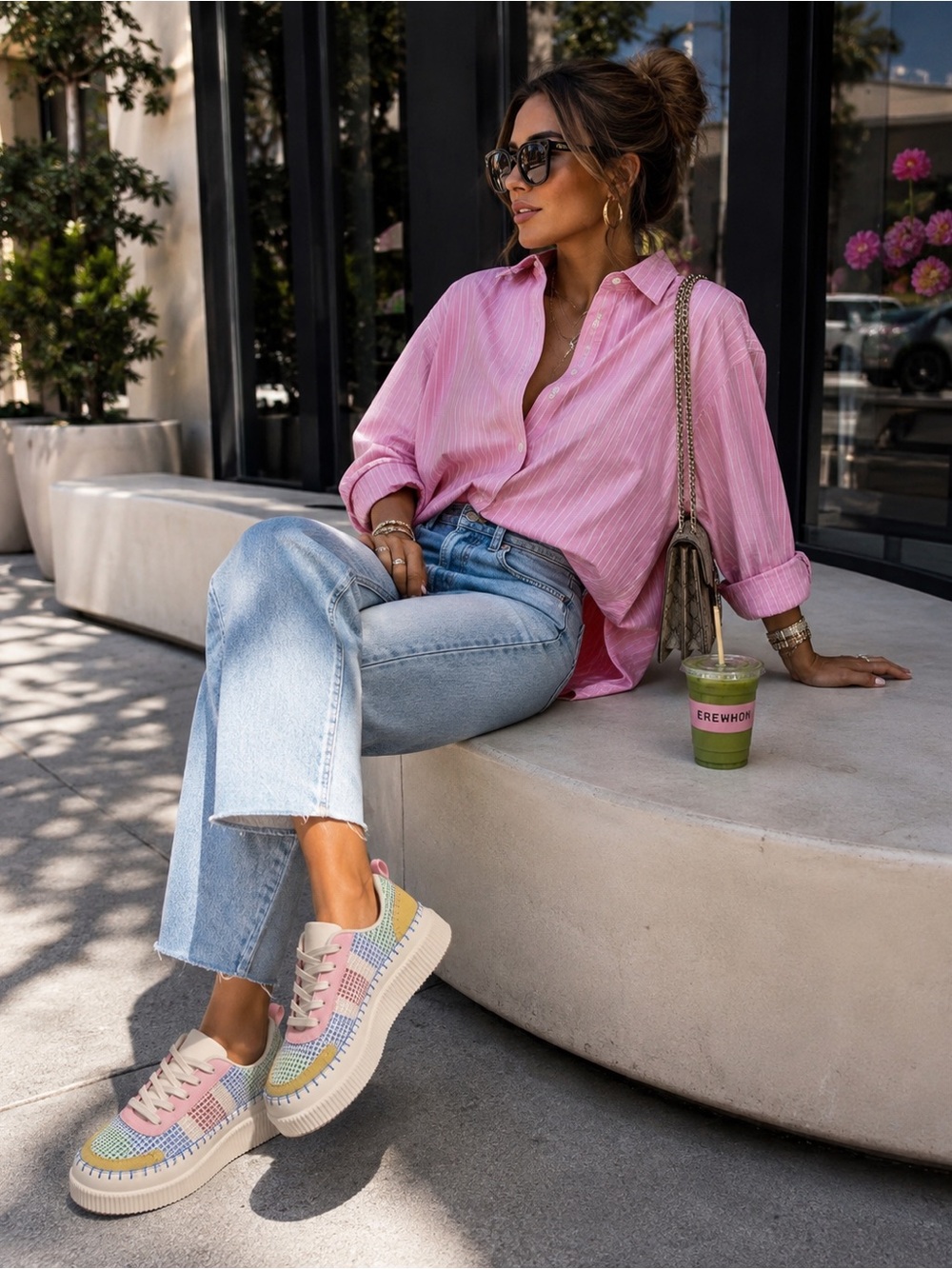 NICOLE MILLER New York Mixed Media Platform Sneaker 8.5